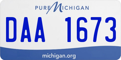 MI license plate DAA1673