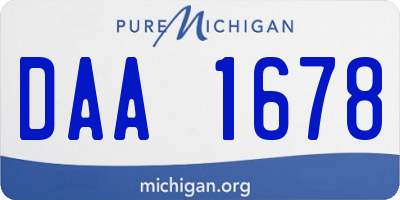 MI license plate DAA1678