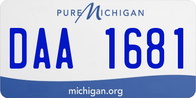 MI license plate DAA1681