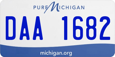 MI license plate DAA1682