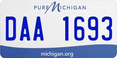 MI license plate DAA1693