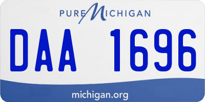 MI license plate DAA1696