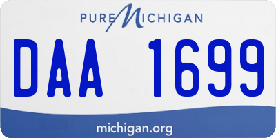 MI license plate DAA1699