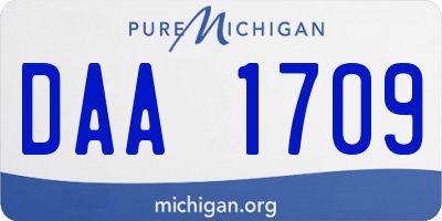 MI license plate DAA1709