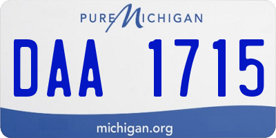 MI license plate DAA1715
