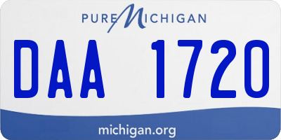 MI license plate DAA1720