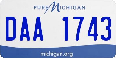 MI license plate DAA1743