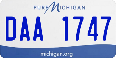 MI license plate DAA1747