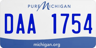 MI license plate DAA1754