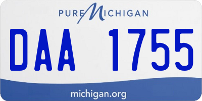 MI license plate DAA1755