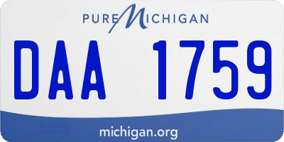 MI license plate DAA1759