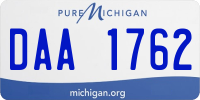 MI license plate DAA1762
