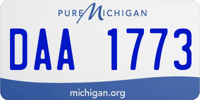 MI license plate DAA1773