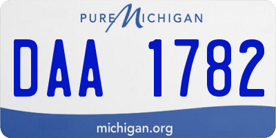 MI license plate DAA1782