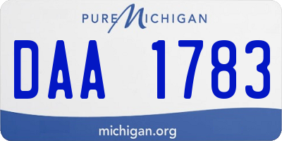 MI license plate DAA1783