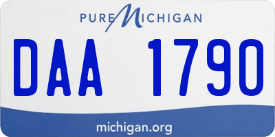 MI license plate DAA1790