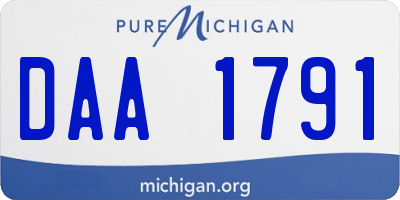 MI license plate DAA1791