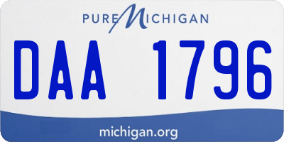 MI license plate DAA1796