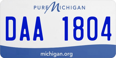MI license plate DAA1804