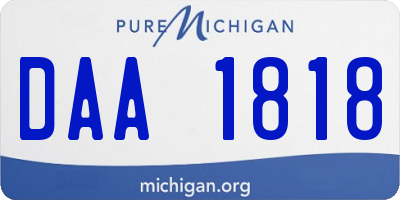 MI license plate DAA1818
