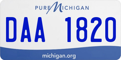 MI license plate DAA1820
