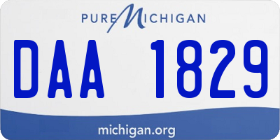 MI license plate DAA1829