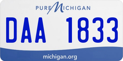 MI license plate DAA1833