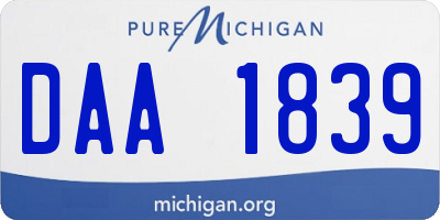 MI license plate DAA1839