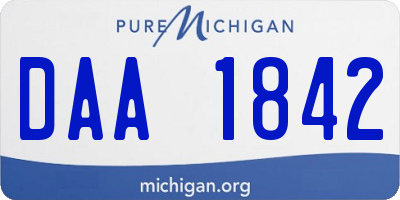 MI license plate DAA1842
