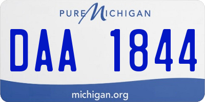 MI license plate DAA1844