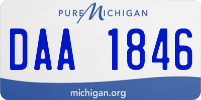 MI license plate DAA1846