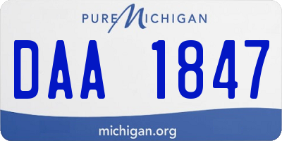 MI license plate DAA1847