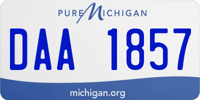 MI license plate DAA1857