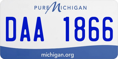 MI license plate DAA1866