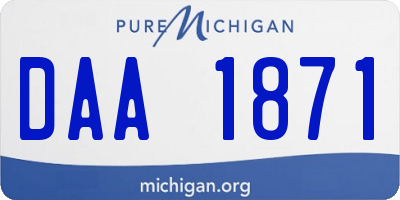 MI license plate DAA1871