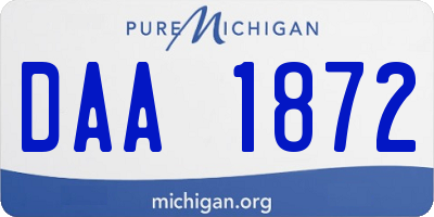 MI license plate DAA1872