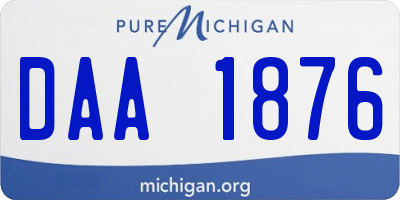 MI license plate DAA1876