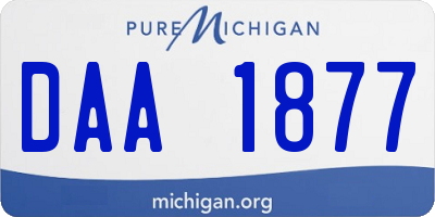 MI license plate DAA1877