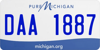 MI license plate DAA1887