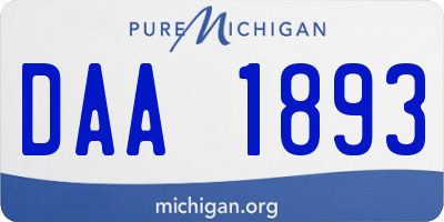MI license plate DAA1893