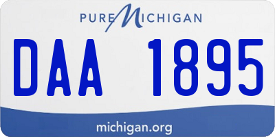 MI license plate DAA1895