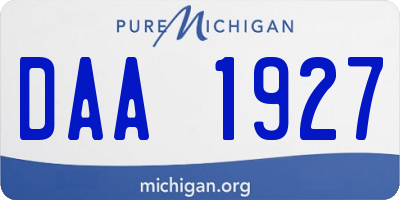 MI license plate DAA1927