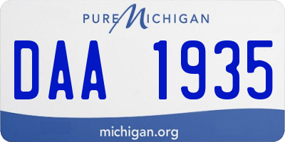 MI license plate DAA1935
