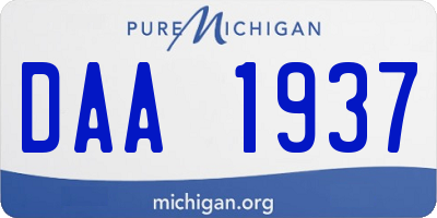 MI license plate DAA1937