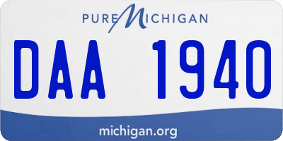 MI license plate DAA1940