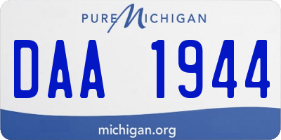 MI license plate DAA1944