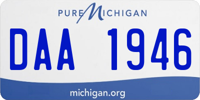 MI license plate DAA1946