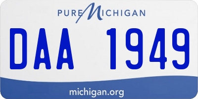 MI license plate DAA1949