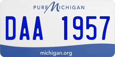 MI license plate DAA1957