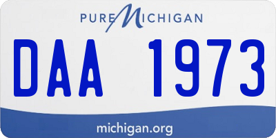 MI license plate DAA1973